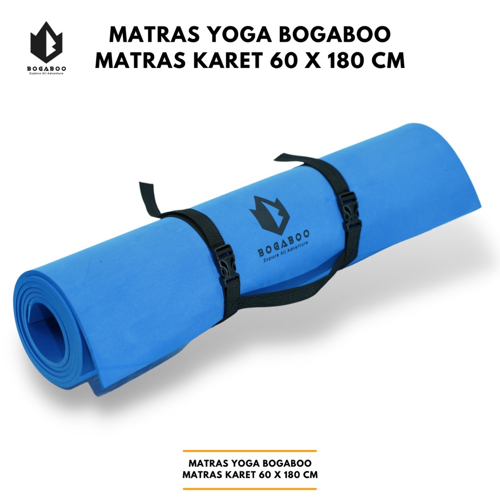 MATRAS YOGA MAT tebal 5 mm MERK BOGABOO - MATRAS CAMPING - MATRAS GYM BOGABOO - MATRAS KARET BOGABOO UKURAN 60 x 180 cm - ALAS SENAM - MATRAS SENAM - MATRAS TEBAL 6 MM OUTDOOR INDOOR - MATRAS ANTI SLIP