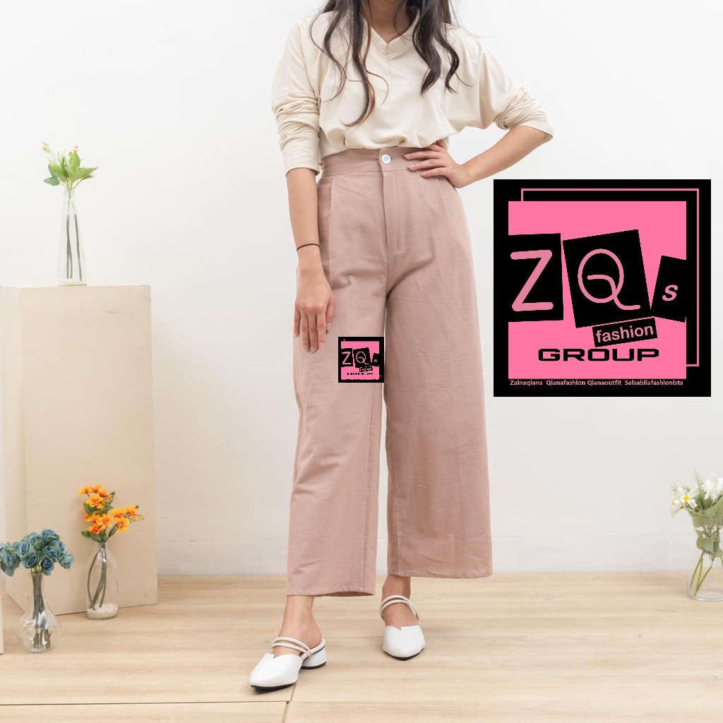 SEOUL Highwaist Kulot Celana Wanita Linen Premium Pants &quot;Best Seller dan best price