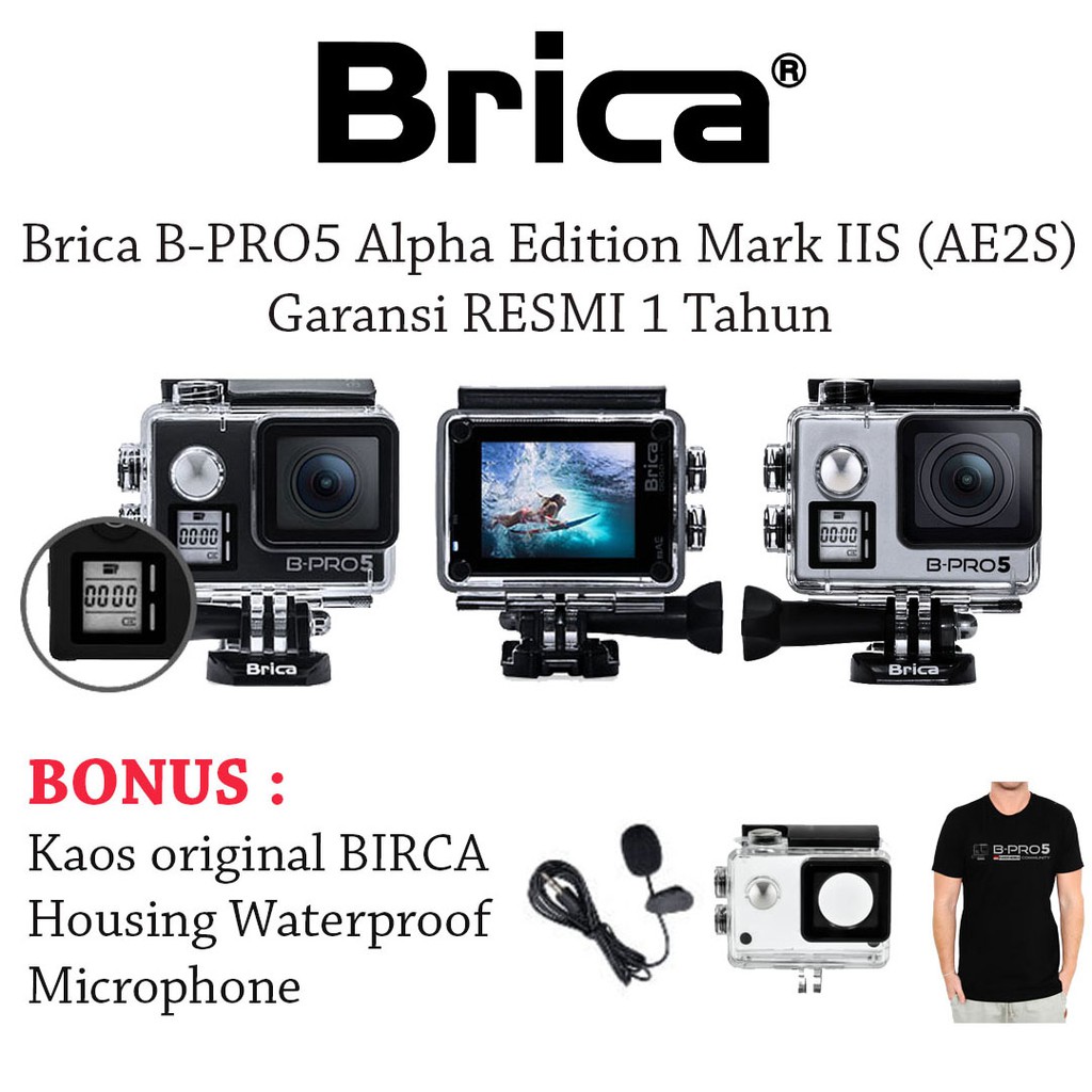 Brica B-Pro 5 Alpha Edition Action Cam AE3S -  AE Basic - AE Lite - AE1 4K - AE2 - AE2S - Kamera Brica-1
