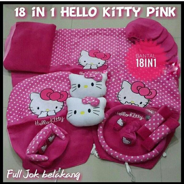SARUNG JOK MOBIL AYLA 18IN1 HELLO KITTY PINK . COVER JOK MOBIL AYLA