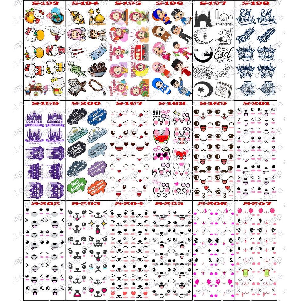 

Edible stamp stiker makanan edible picture edible image S193-S207