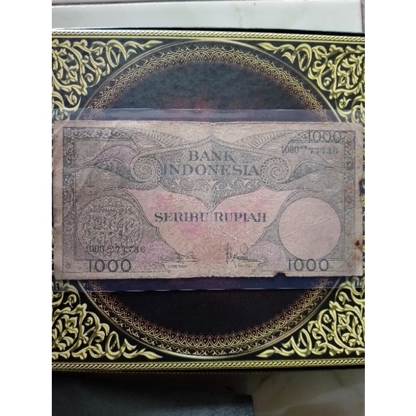 1000 rupiah seri bunga 1959 77736 fine