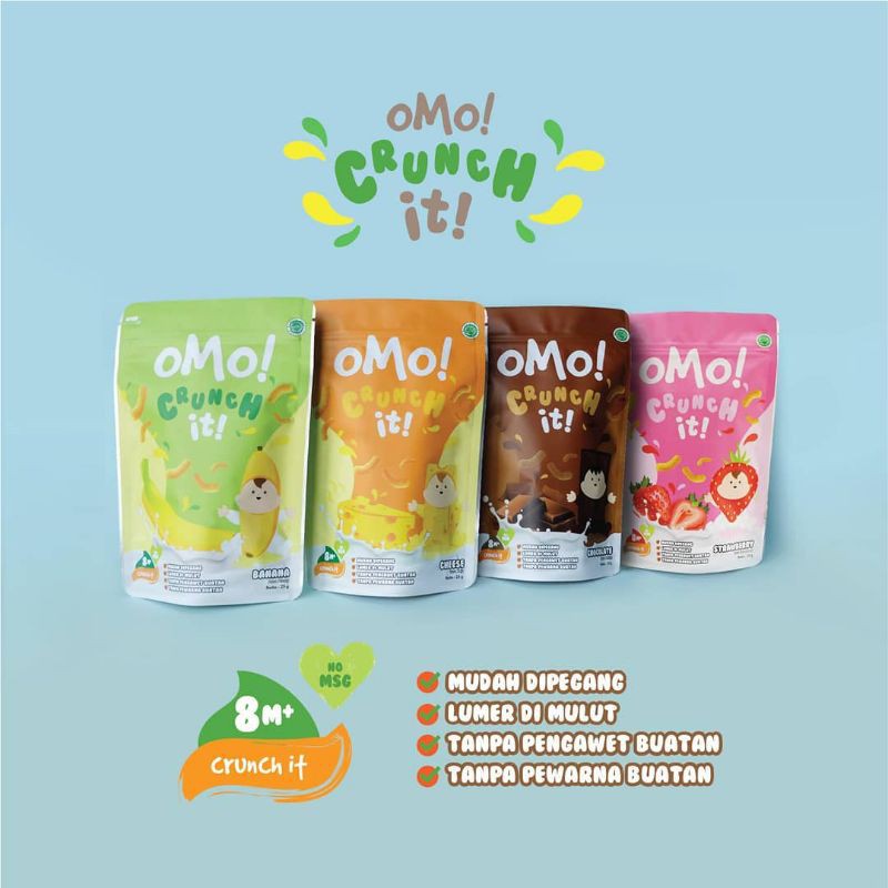 OMo ! Crunch It varian baru rasa pisang keju dan cokelat