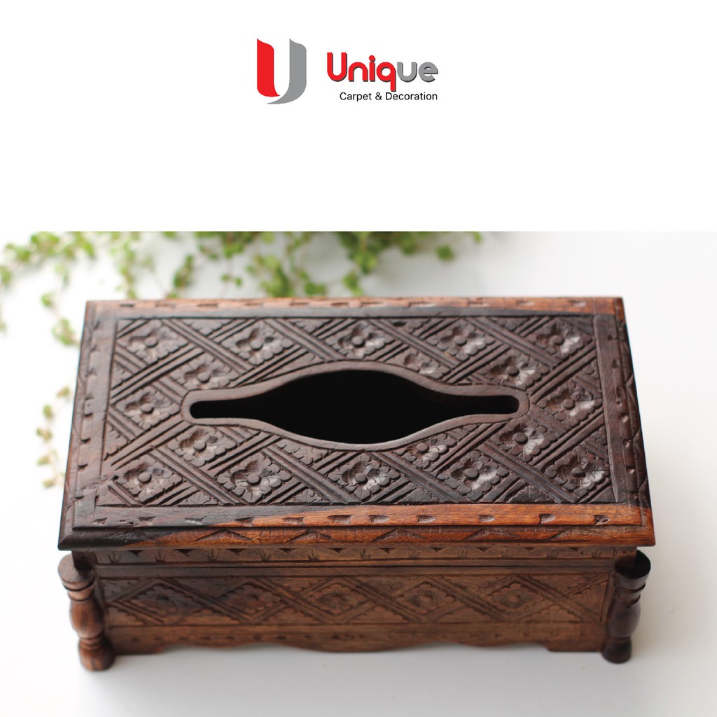 Tempat Tissue Kayu Jati Ukir Jakarta / Kotak Tissue Kayu Jati Murah