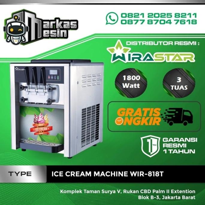 Mesin Pembuat Es Krim 3 Kran / Tuas Soft Ice Cream WIR-818T WIRASTAR