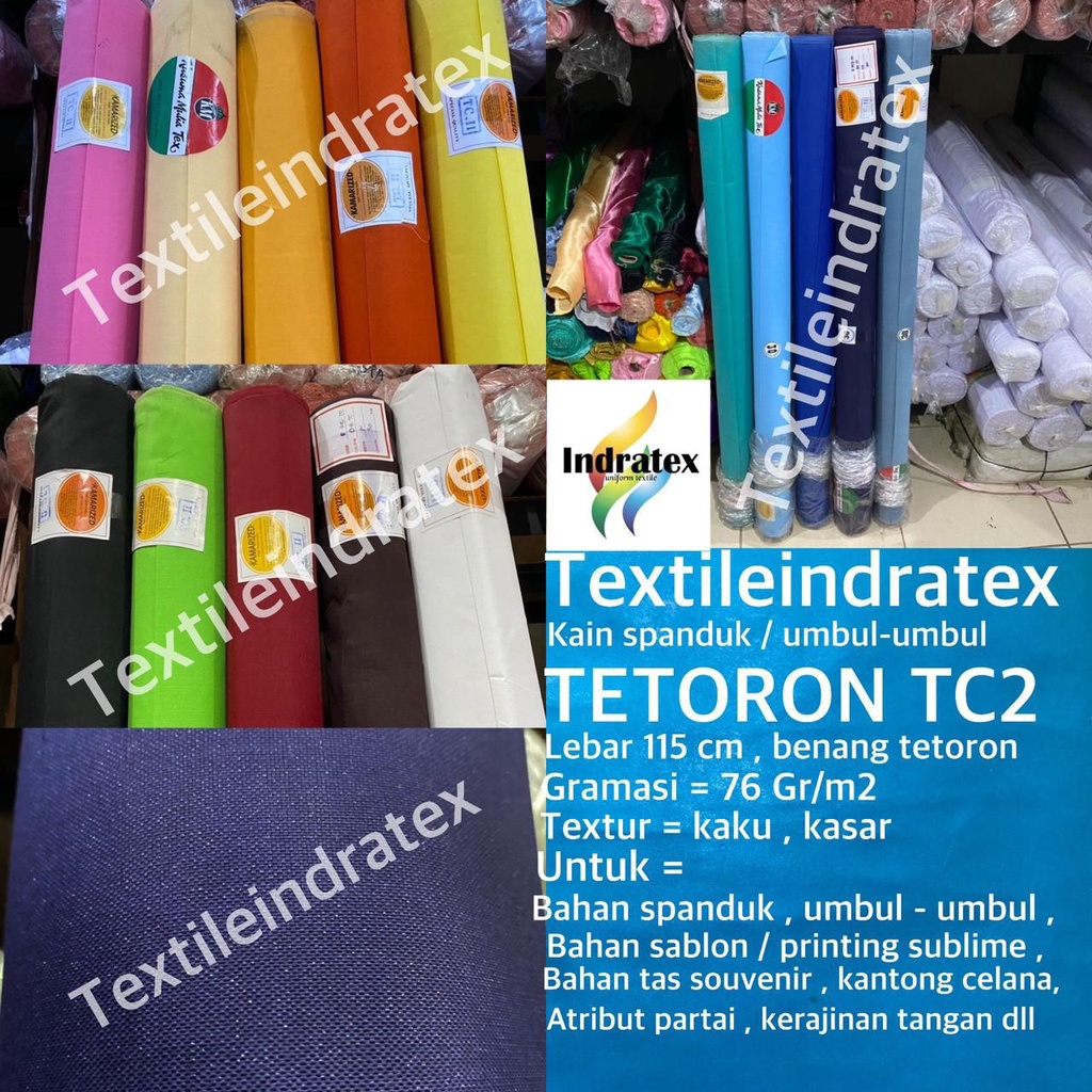 ( per 1 roll ) KAIN craft spanduk TETORON TC2 Lebar 115 CM bahan spanduk sablon printing sublime umbul umbul kantong celana lapisan kursi goodie bag tas sovenir souvenir