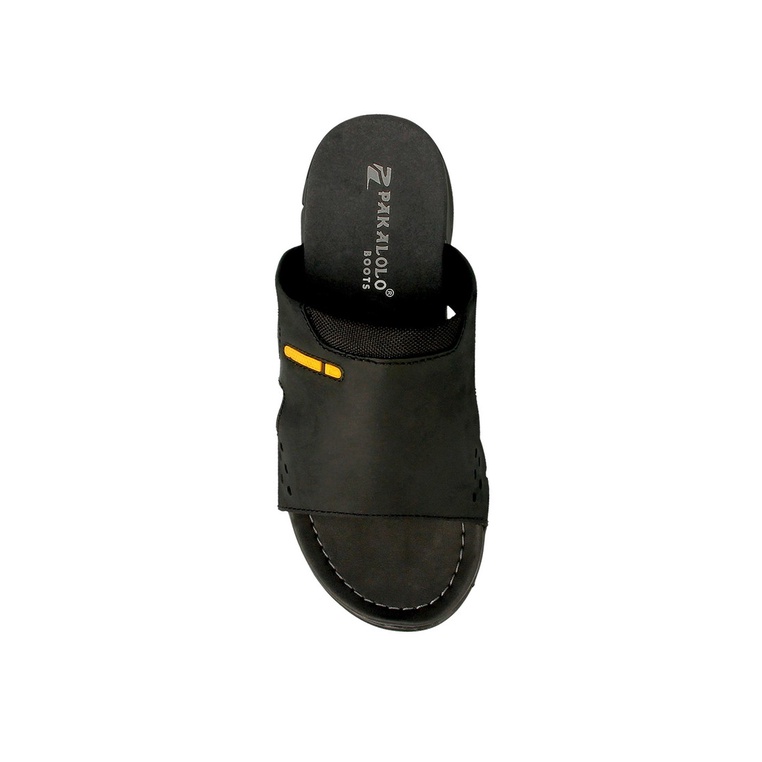 SANDAL SLIDE PAKALOLO PRIA ORIGINAL CASUAL KULIT ASLI HITAM PB24