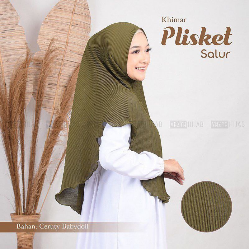 Bergo Plisket / Khimar plisket / Bergo Maryam Plisket Full Ceruty