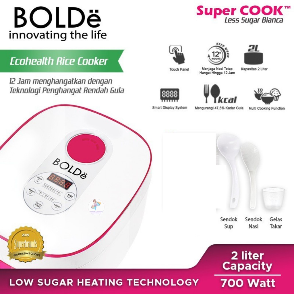 Kimberlyonshop BOLDE Super Cook /Rice Cooker Less Sugar Bianca