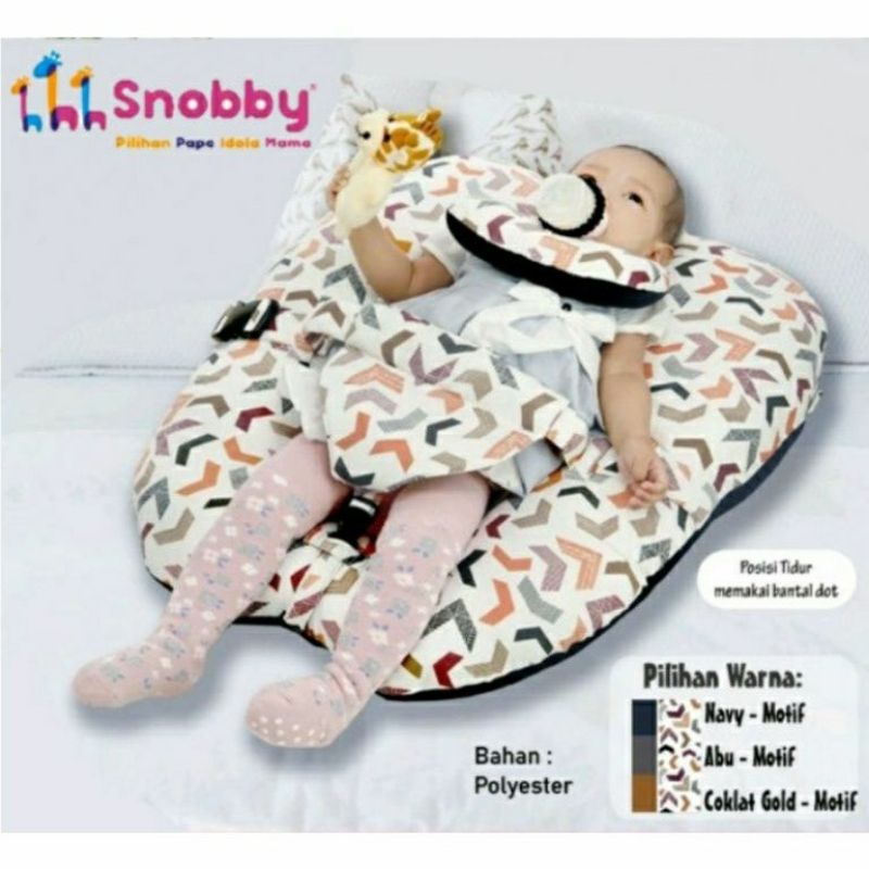 SOFA SNOBBY (3 in 1) Sofa Bayi Multifungsi + Sabuk + Bantal Dot Bayi Artsy Series ORIGINAL - TPB 582