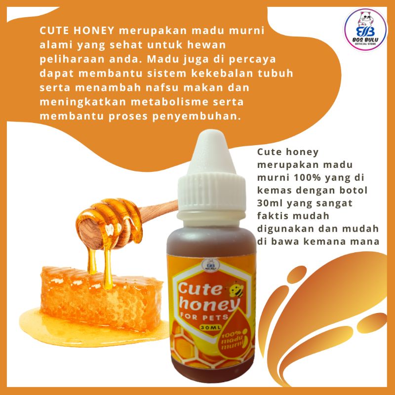 cute honey madu vitamin nafsu makan daya tahan tubuh kucing 30ml