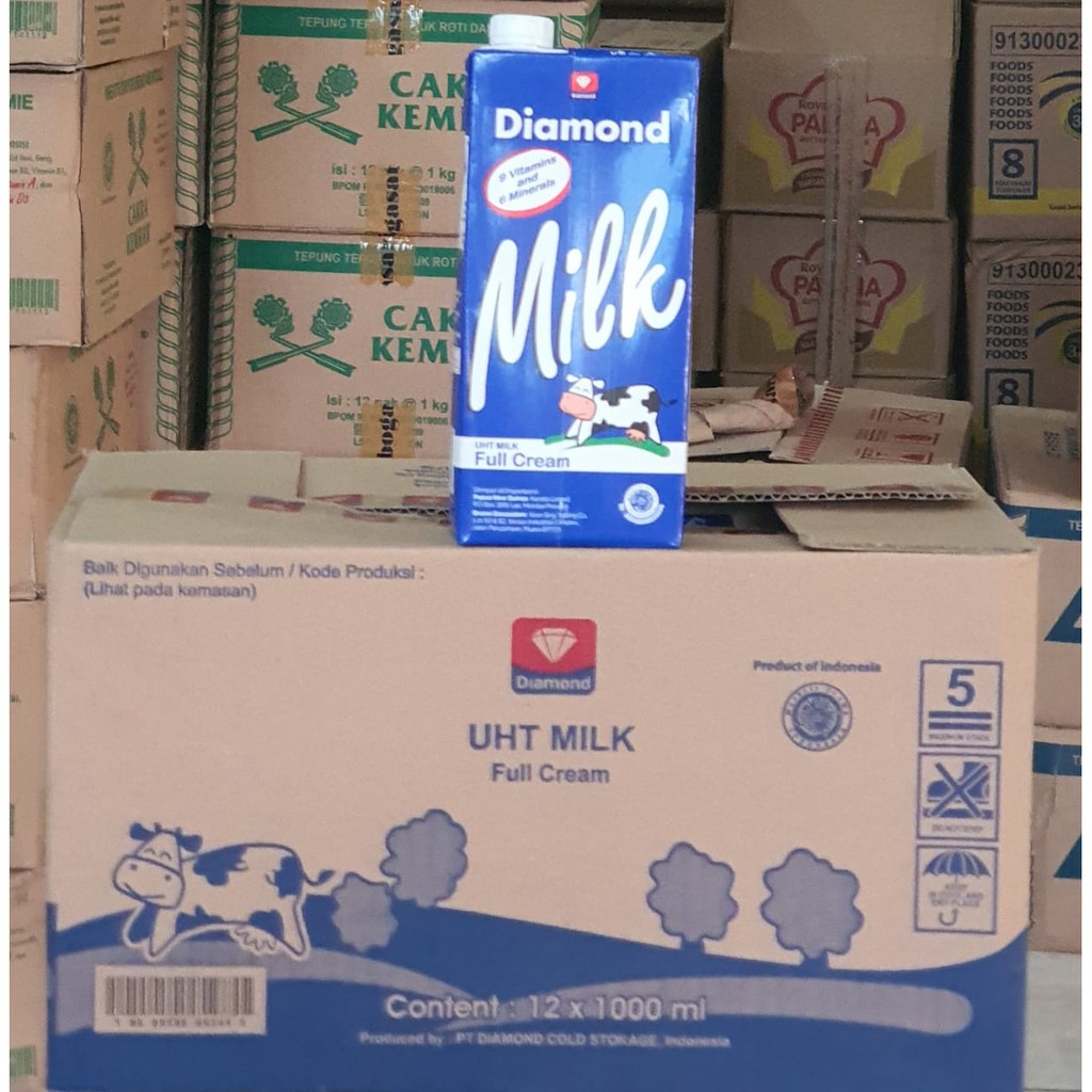 

susu uht diamond full cream 1 liter 1 karton