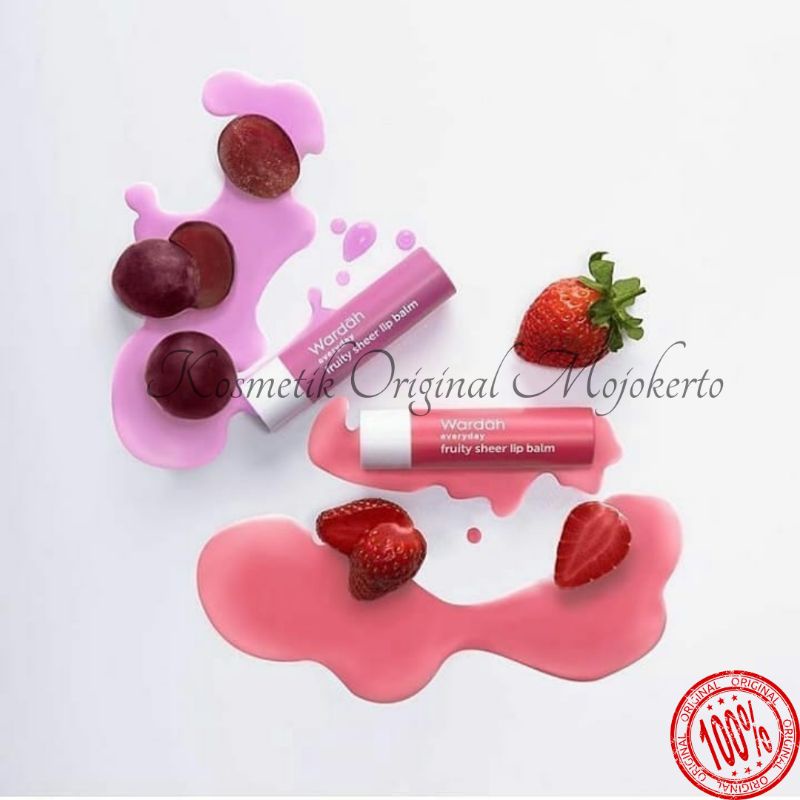 Wardah Fruity Sheer Lip Balm | Wardah Lip Balm Strawberry | Wardah Lip Balm Grape | Pelembab Bibir