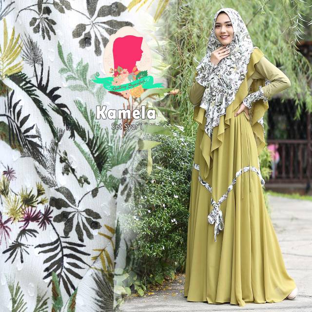 Kamela set syari lime ready