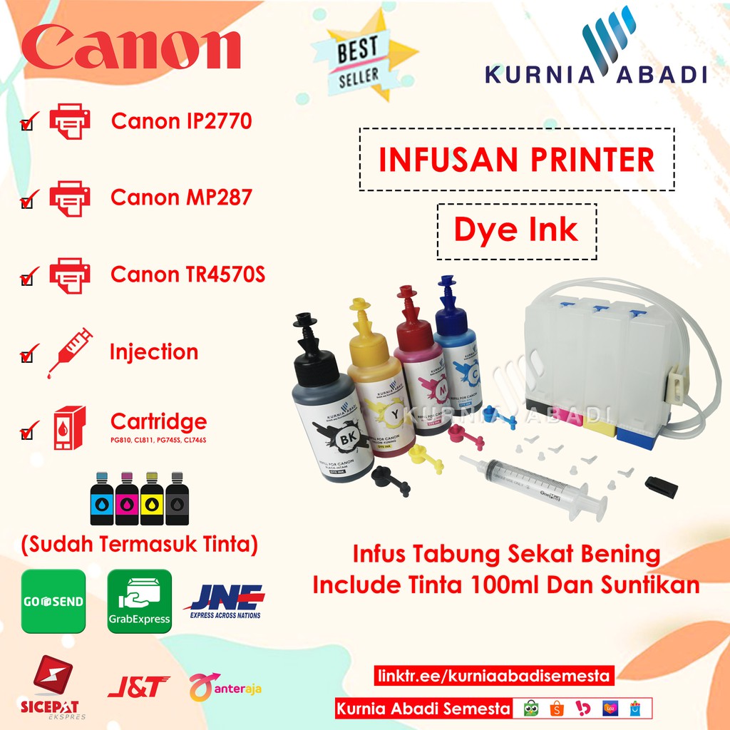 Jual Paket Infus Tabung Printer Kotak Bening Tinta 100ml 4 Warna Shopee Indonesia 5221