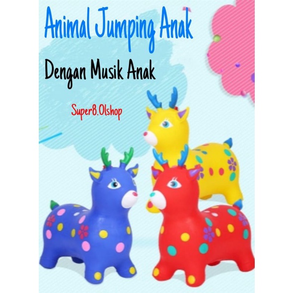 Jumping animal kuda kudaan karet mainan anak⭐Super8⭐