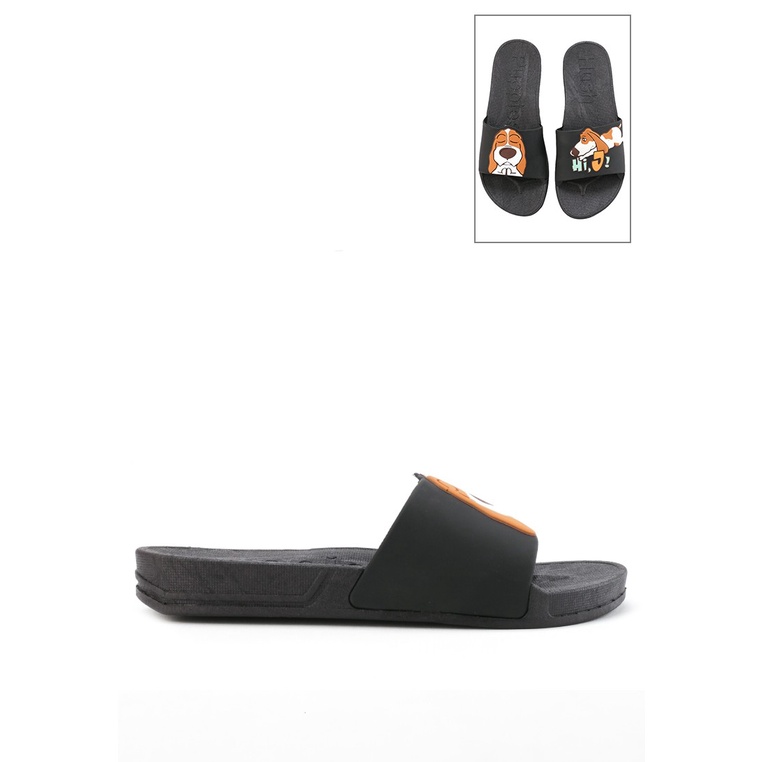 SANDAL SLIDE WANITA HUSH PUPPIES ORIGINAL CASUAL BRANDED BLACK HW38