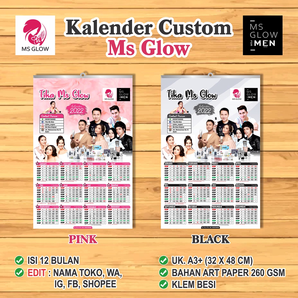 

KALENDER 2023 MS GLOW CUSTOM ( isi 1 lembar )