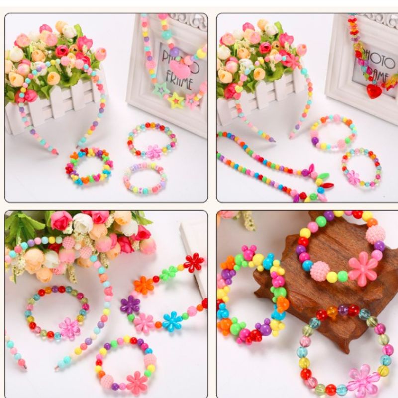 (10gr) Manik Mote Ronce Susu Pastel Beads Berbagai Bentuk Craft DIY