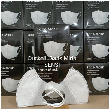 Masker 3ply Duckbill FaceMask isi 50pcs duckbil garis