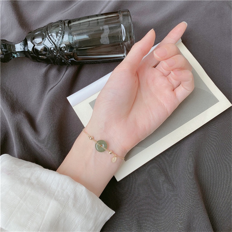 Gelang Rantai Giok Hetian Alami Tidak Alergi Untuk Wanita