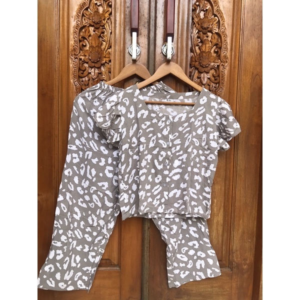 TERMURAH DI SHOPEE! SET CACA BUSUI-Leopard abu