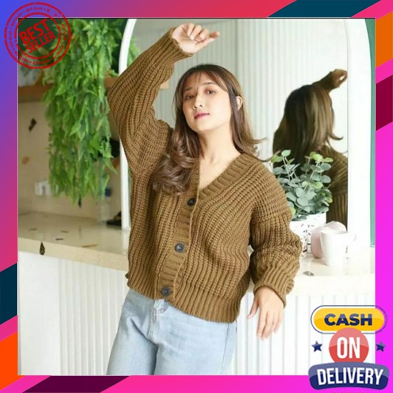 Cardy Kancing / Cardigan Belle Kancing Oversize Premium / Long Belle K Cardigan Rajut Premium Teba