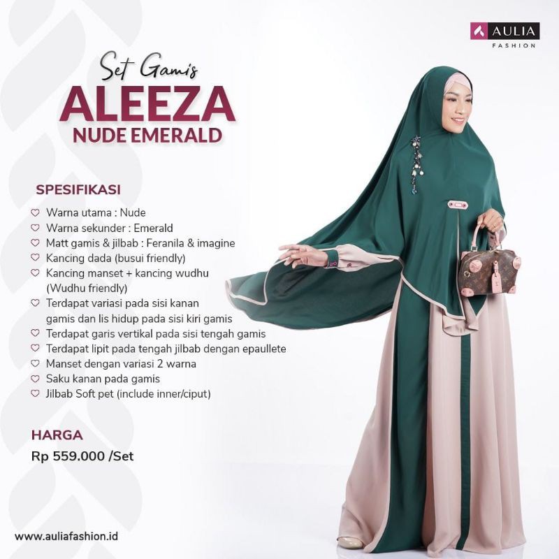 Set Gamis Aulia Launa Babylone Blue Mint  [BISA COD]