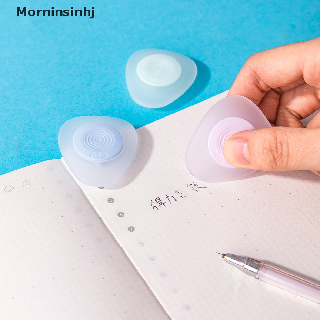 Mornin 3Pcs / Set Penghapus Gel Erasable Bentuk Oval Motif Kartun Untuk Perlengkapan Sekolah