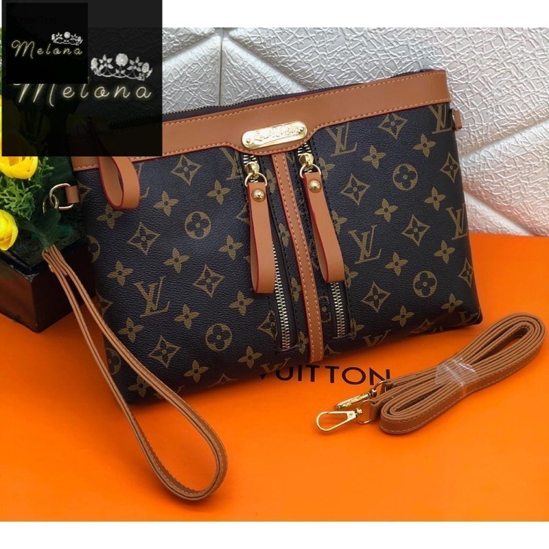 ( PROMO SALE ) BEST SELLER TAS WANITA HANDBAG LV CLUTCH MARVEL DOUBLE STRAP SLING BAG IMPORT