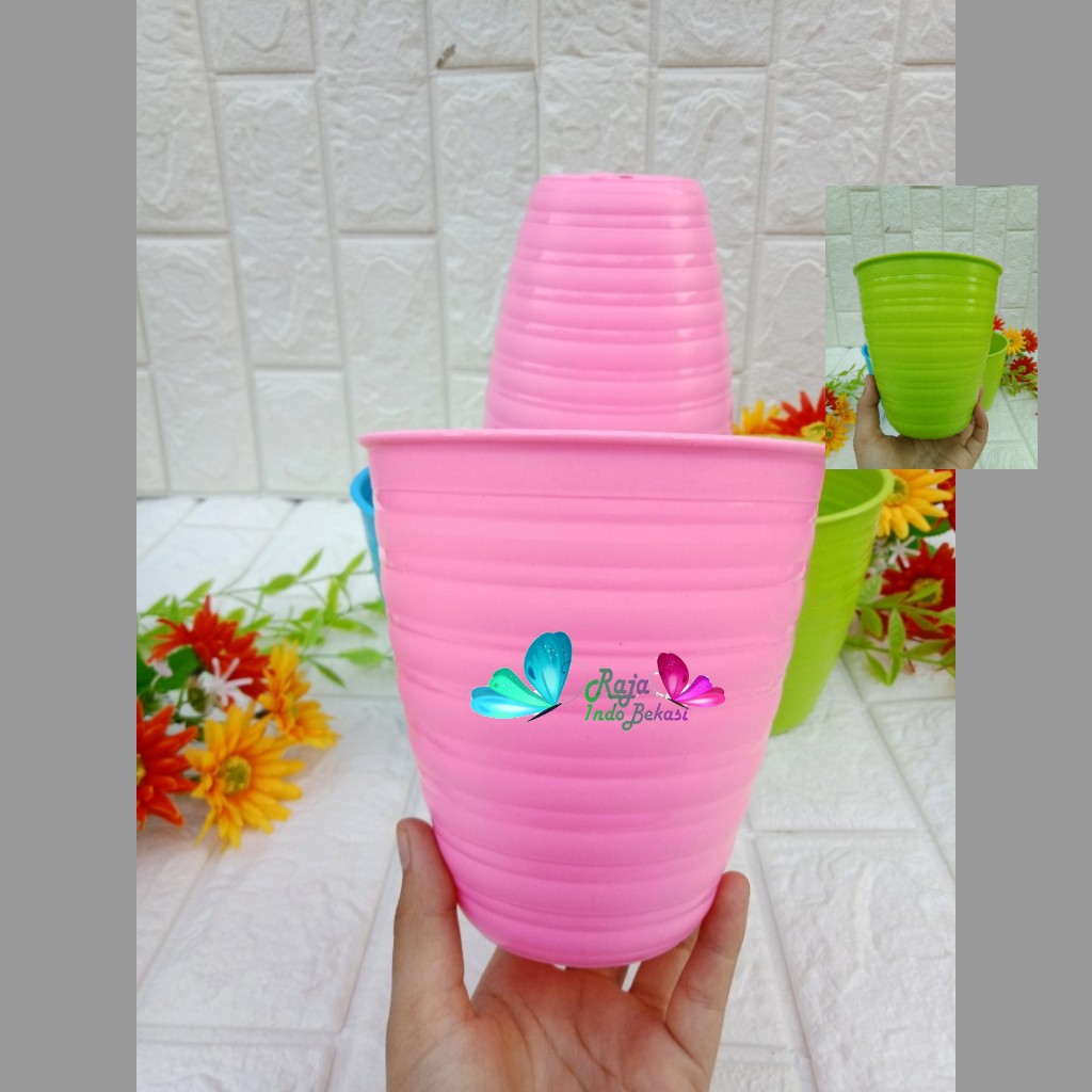 Pot Tawon Pirus 12 Cm Merk Madu Warna Pink Biru Hijau Motif Tawon Pot Plastik 12cm Pot Vas Bunga