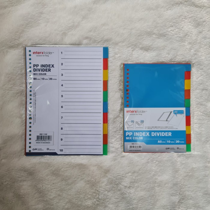 

Hemat Pembatas/Devider Binder Inter X Folder Mix Colour 10 Tabs Limited