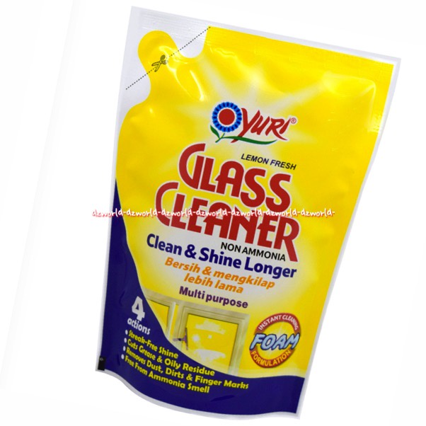 Yuri Glass Cleaner 410ml Foam Clean &amp; Shine Longer Cairan Pembersih Kaca Bersih Mengkilap Yurri Busa Membersihkan Kaca