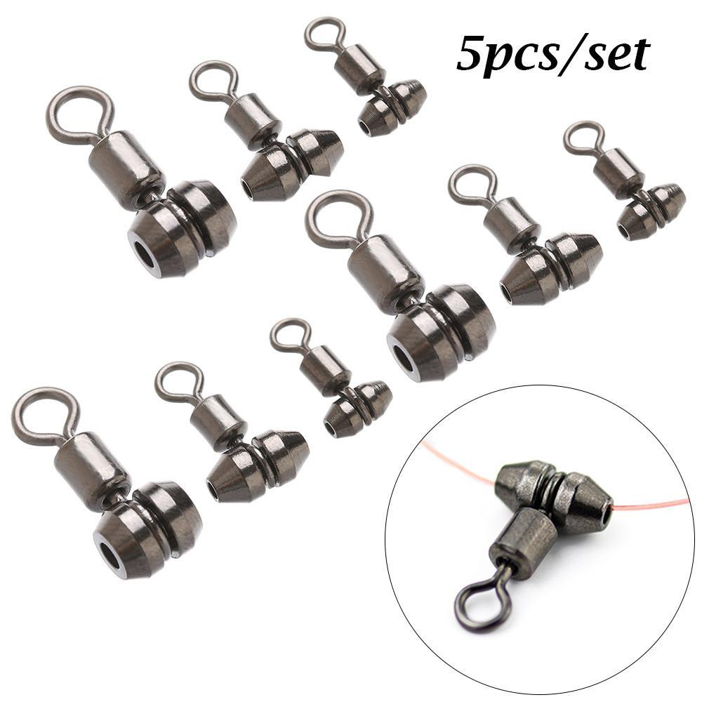 TOP 5pcs/lot Memancing Rolling Putar Konektor Portabel Stainless Steel Kualitas Tinggi Solid Rings