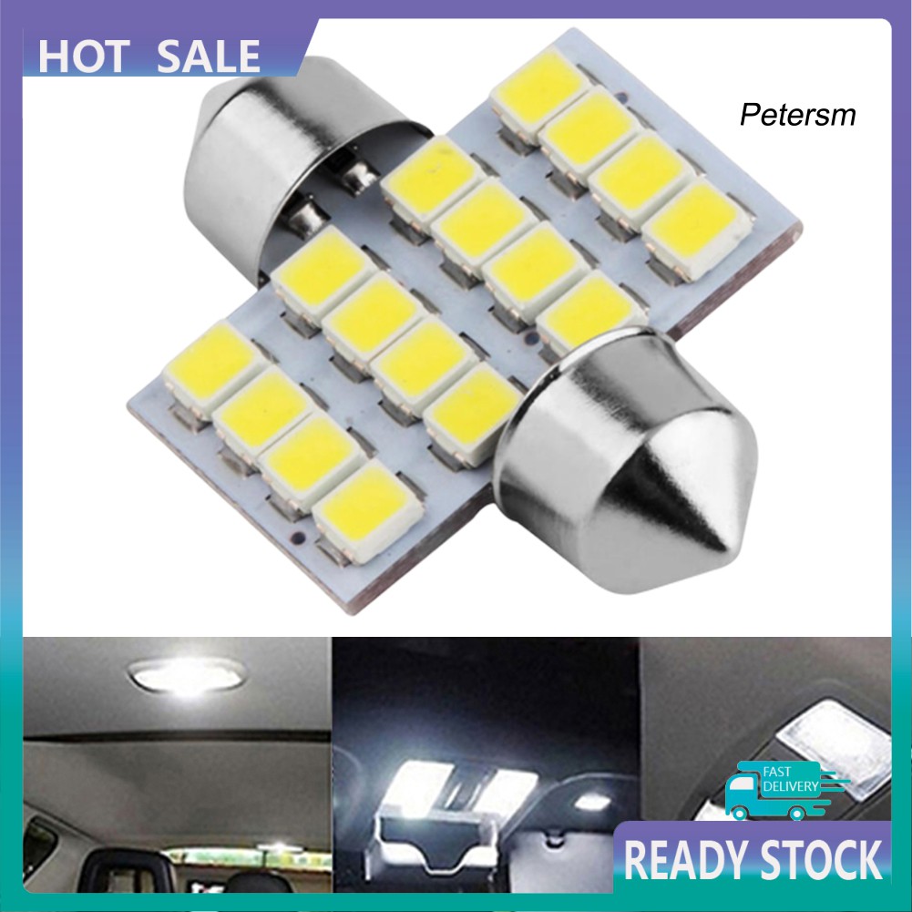 Rxx Lampu Led 16smd Dc 12v Warna Putih Untuk Interior Mobil