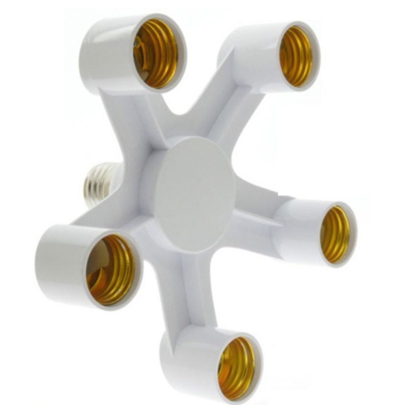 TaffLED Fitting E27 Cabang 5 Lampu Bohlam Studio jnp