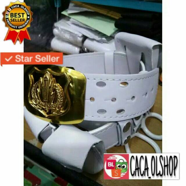 Kopel Satpam Security Polisi POLRI Kulit Putih Fullset Lengkap Bangkol Kepala Kopel Lux Non Braso