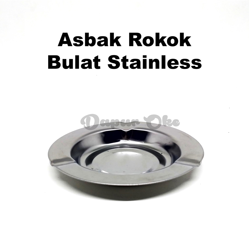 Asbak Rokok Bulat Stainless / Tempat Abu Rokok Kaleng