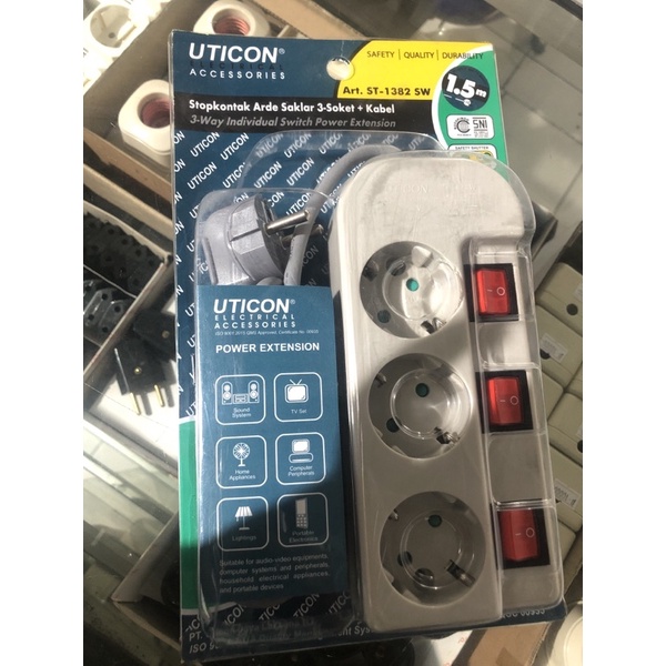 stop kontak 3 socket stop kontak 3 lubang uticon