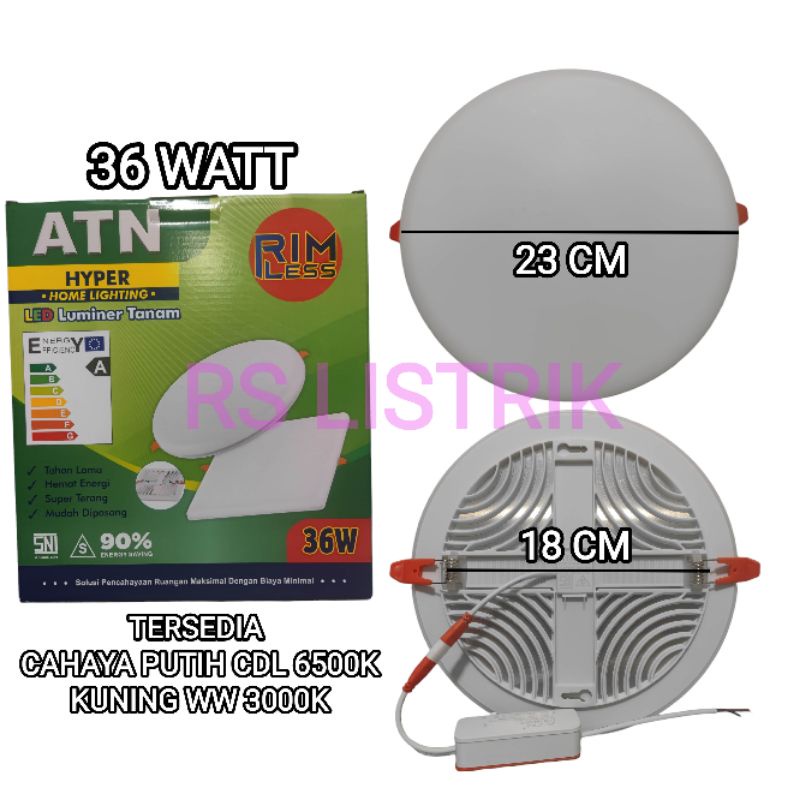 ATN PANEL LED 36W 36 WATT IB BULAT INBOW IN BOW TANAM PLAFON SNI