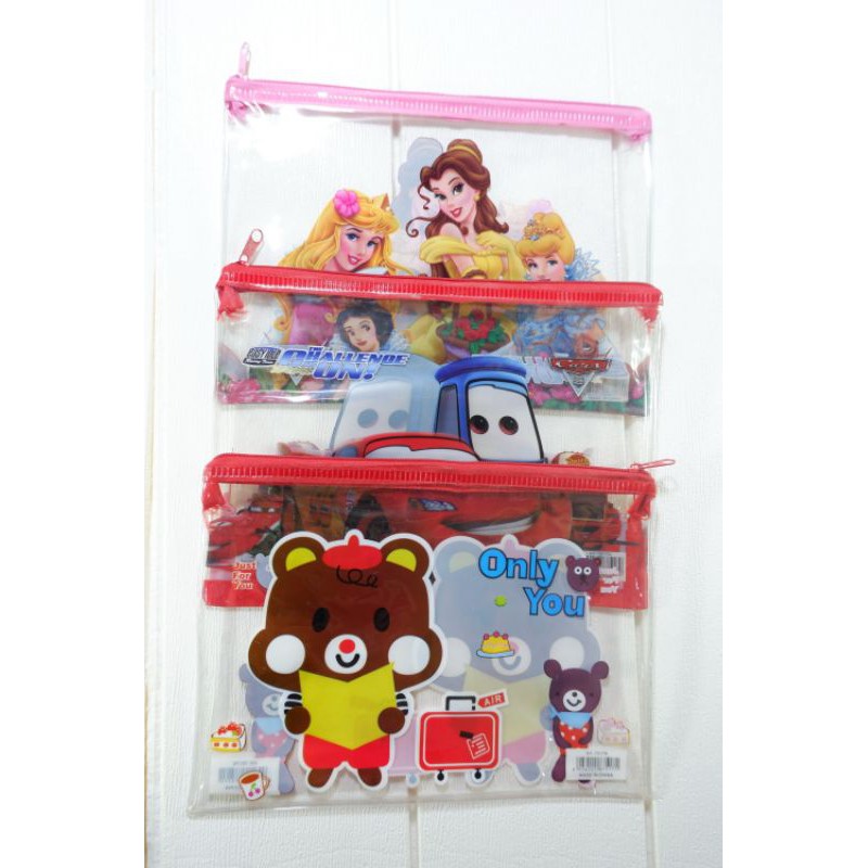 

Tas Kosmetik / Tempat PensiL Transparan Motif Karakter