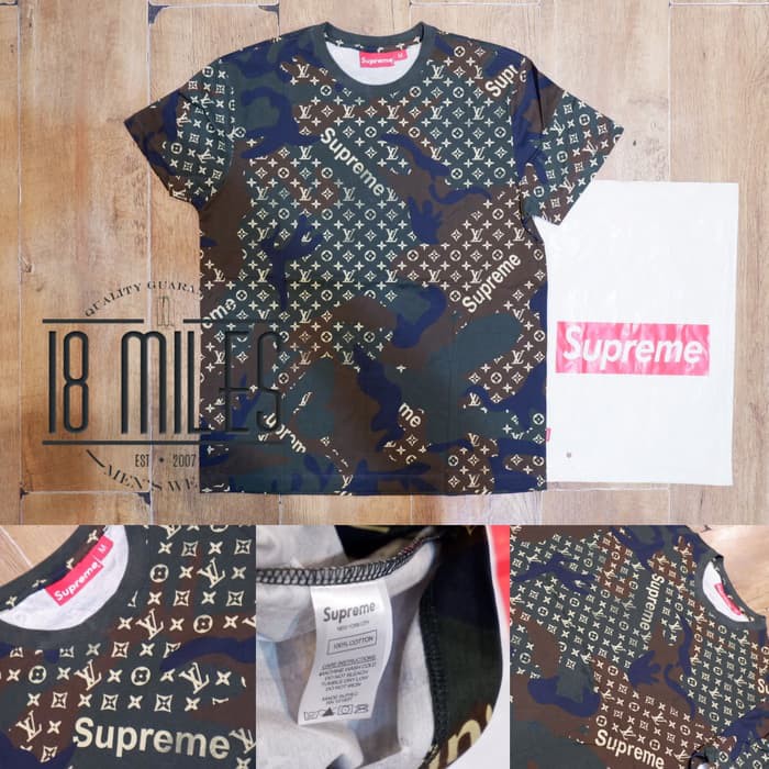 Kaos SUPREME x LV import premium full print UNISEX FULL TAG