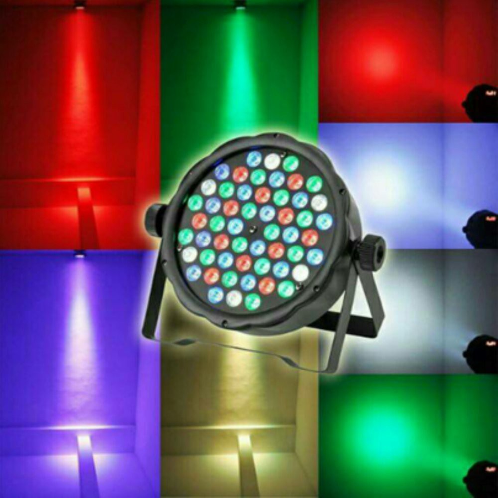 Lampu sorot disko dekorasi pelaminan par led 54 DJ stage lighting RGBW mode bisa disetting DMX mixe