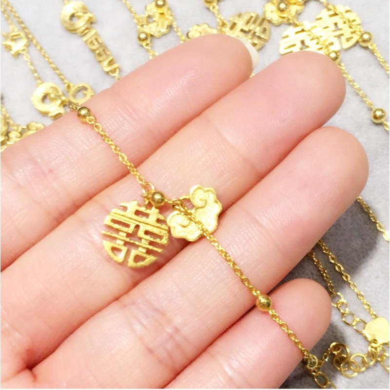 [Ready Stock]Fashion Unique Gold-Plated Cloud Pendant Blessing Necklace