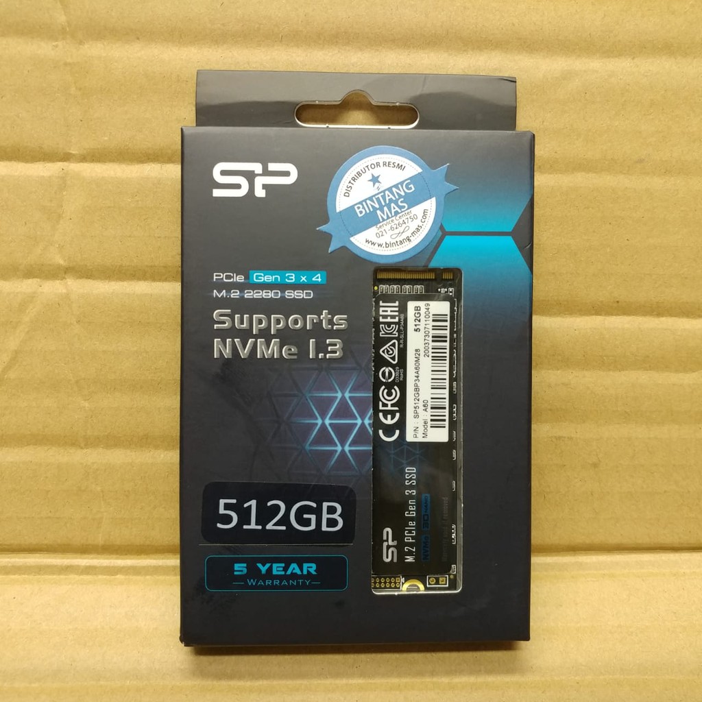 SSD Silicon Power A60 512GB M.2 2280 NVMe PCIe Gen3x4