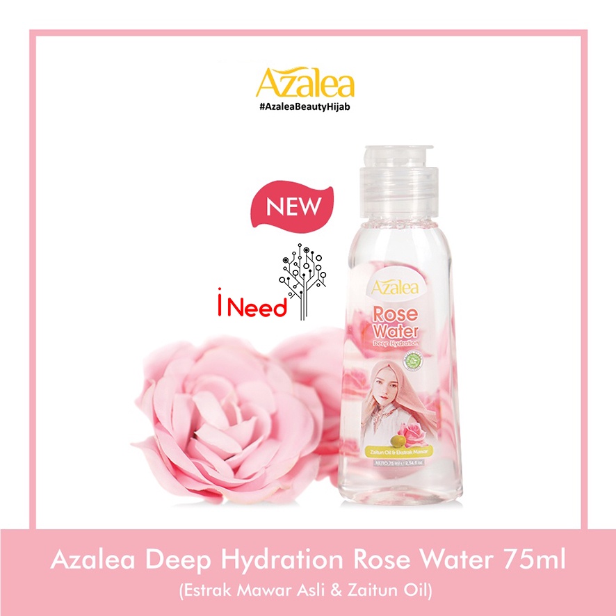 (INEED) AZALEA Zaitun Oil with Rosehip Oil / Habbatussauda / Deep Hydration Rose Water 75ml 150ml