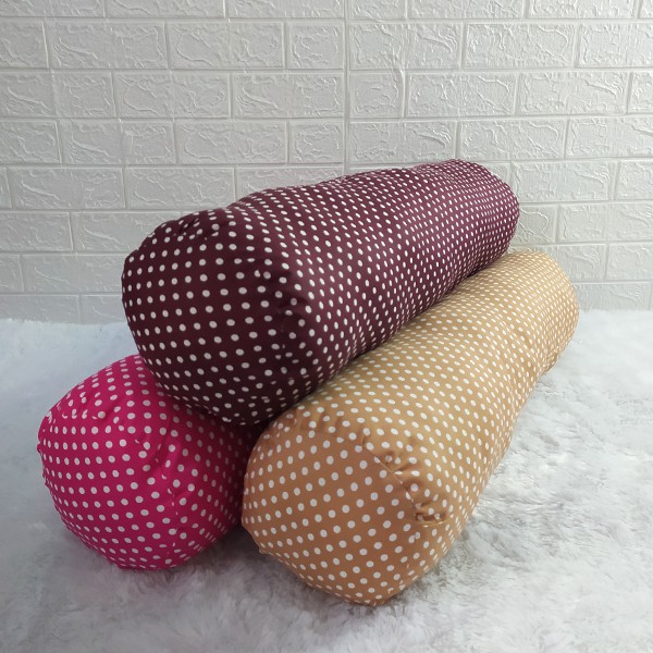 Bantal Guling Tidur Polkadot Bahan Katun Polyester Premium