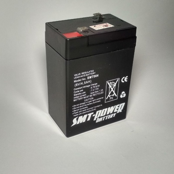 BATTERY DAN ACCU MOBIL MOBILAN AKI MAINAN ANAK SMT 6 VOLT 4.5 AMPER MOTOR REMOTE CONTROL 6VOLT 4A