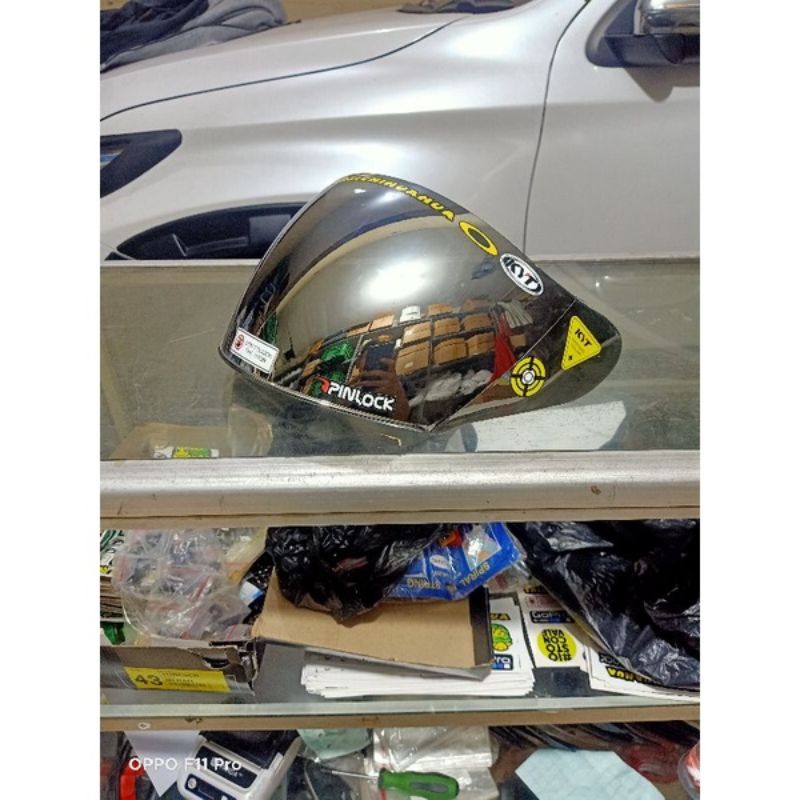 visor kyt dj maru+stiker iridium silver free stiker visor