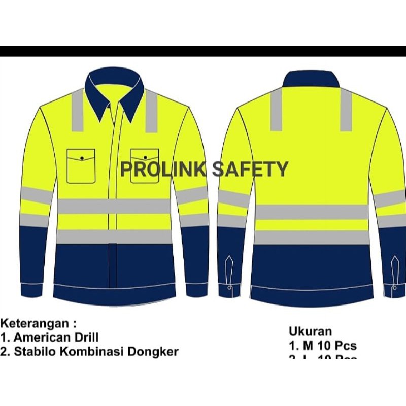 STABILO NAVY RESLETING BAJU SERAGAM SAFETY WEARPACK ATASAN